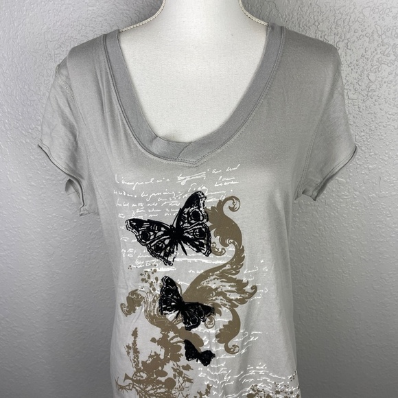 FRZ - Graphic - T-shirt Gray with butterflies - Picture 3 of 8